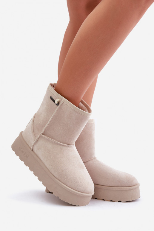 Vysoké dámské sněhule na platformě Big Star OO274897 světle béžové Vysoké dámské sněhule na platformě Big Star OO274897 světle béžové