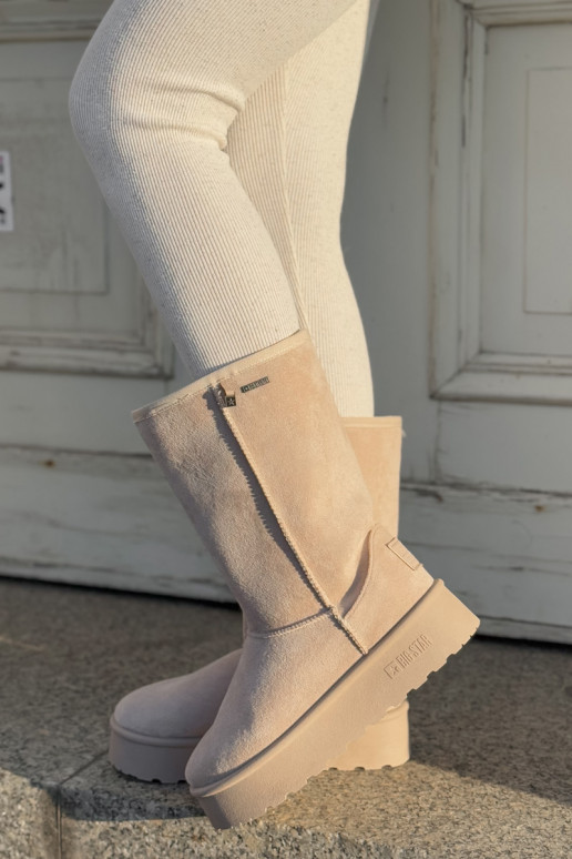 Vysoké Sněhule Na Platformě Big Star OO274894 Světle Béžové Vysoké Sněhule Na Platformě Big Star OO274894 Světle Béžové