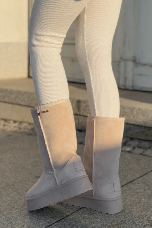 Vysoké Sněhule Na Platformě Big Star OO274894 Světle Béžové Vysoké Sněhule Na Platformě Big Star OO274894 Světle Béžové