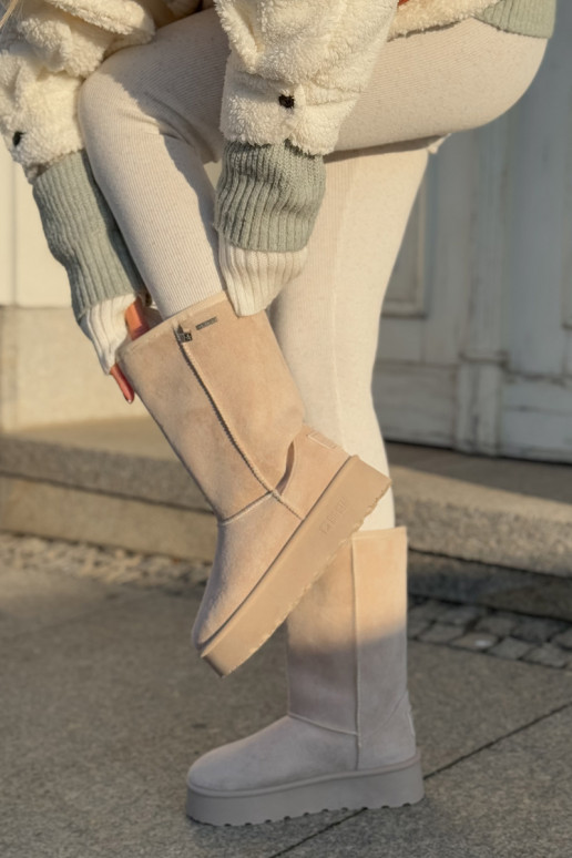 Vysoké Sněhule Na Platformě Big Star OO274894 Světle Béžové Vysoké Sněhule Na Platformě Big Star OO274894 Světle Béžové