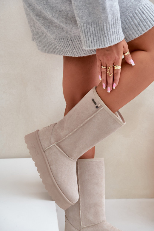 Vysoké Sněhule Na Platformě Big Star OO274894 Světle Béžové Vysoké Sněhule Na Platformě Big Star OO274894 Světle Béžové