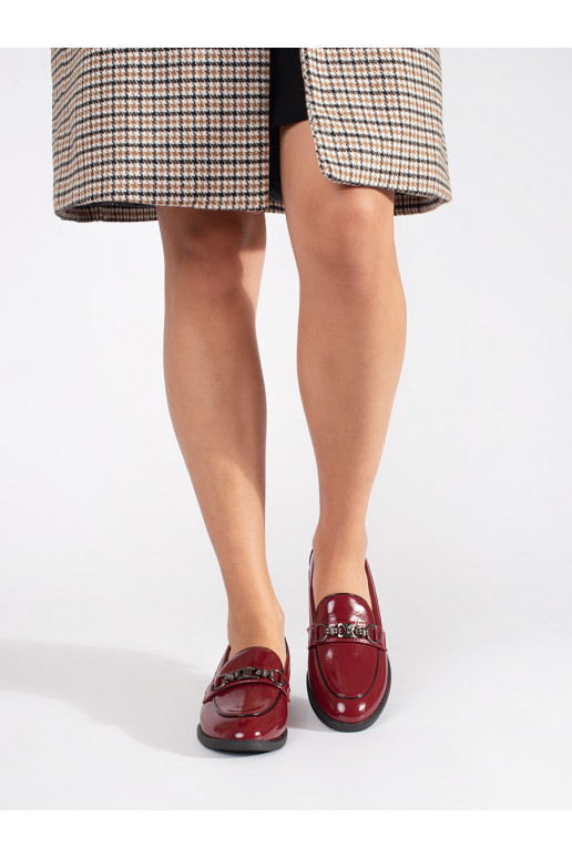 Bordové dámské mokasíny