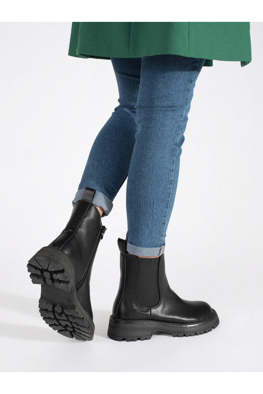 Dámské boty štibletky černé na platformě