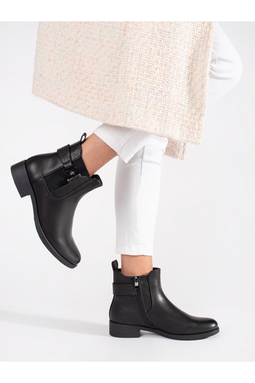 Klasické černé štibletky na plochém podpatku