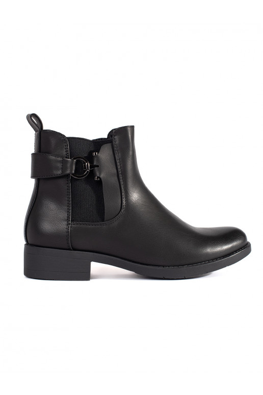 Klasické černé štibletky na plochém podpatku