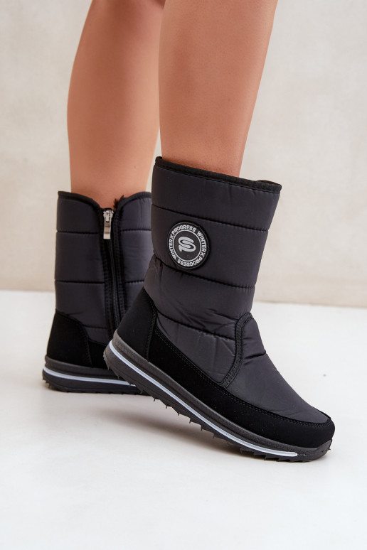 Dámské sněhule se zipem Progress PROGJ-21-09 Černé Dámské sněhule se zipem Progress PROGJ-21-09 Černé