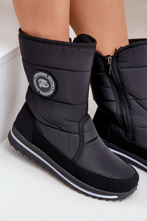 Dámské sněhule se zipem Progress PROGJ-21-09 Černé Dámské sněhule se zipem Progress PROGJ-21-09 Černé