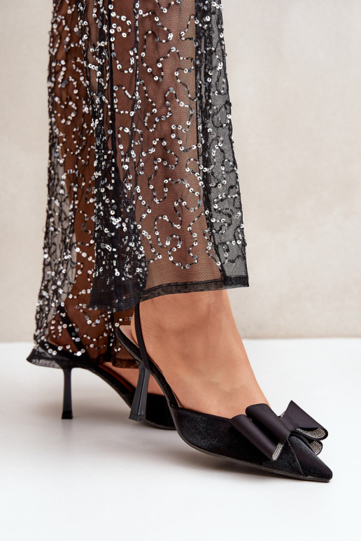 Textilní Lodičky S Mašlí Černé Selatea Textilní Lodičky S Mašlí Černé Selatea