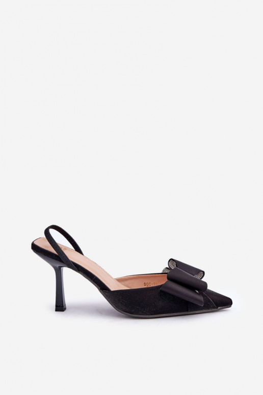 Textilní Lodičky S Mašlí Černé Selatea Textilní Lodičky S Mašlí Černé Selatea