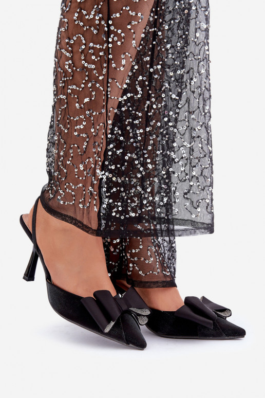 Textilní Lodičky S Mašlí Černé Selatea Textilní Lodičky S Mašlí Černé Selatea