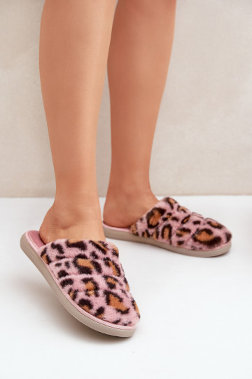 Dámské Kožené Pantofle Leopard Inblu EK000008 Růžové 2