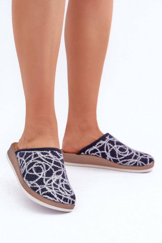 Lesklé dámské pantofle Inblu CT000028 tmavě modré