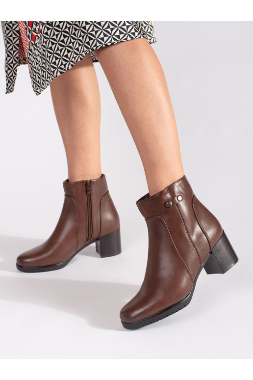 Hnědé kotníkové boty na podpatku Sergio Leone