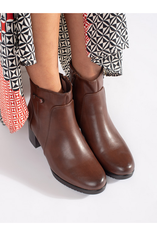 Hnědé kotníkové boty na podpatku Sergio Leone