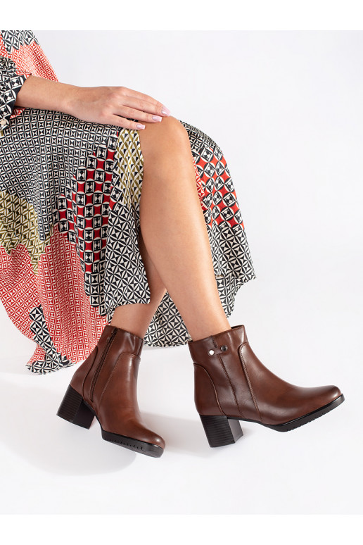 Hnědé kotníkové boty na podpatku Sergio Leone