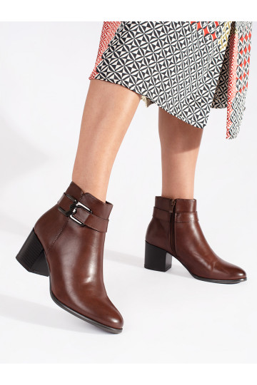 Hnědé kotníkové boty Sergio Leone na podpatku 2