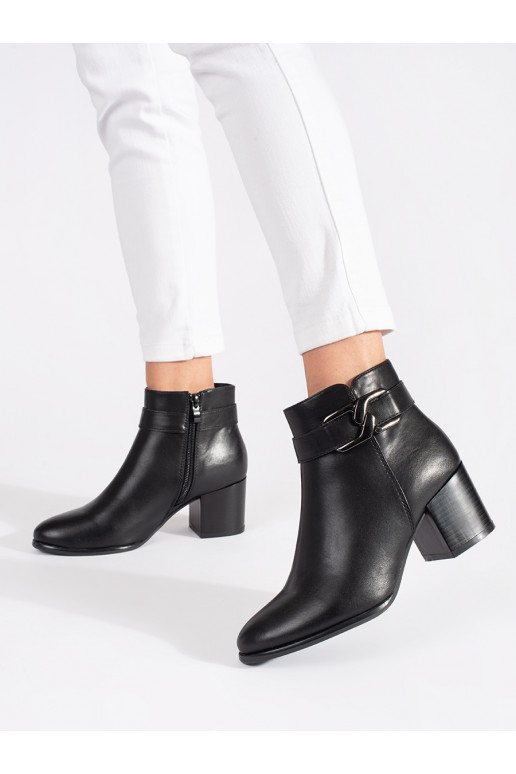 Černé kotníkové boty Sergio Leone na podpatku