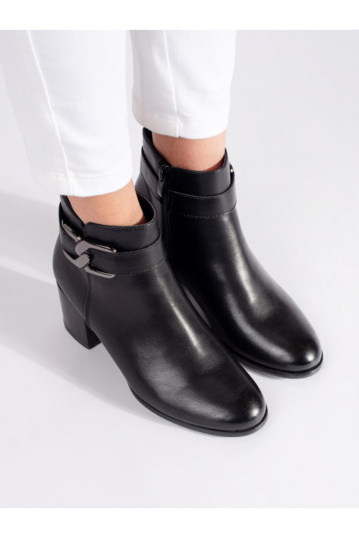 Černé kotníkové boty Sergio Leone na podpatku