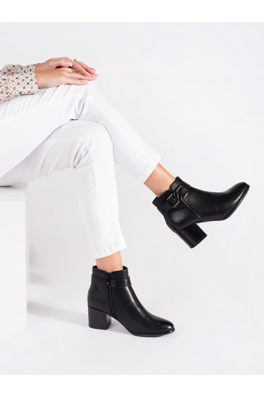 Černé kotníkové boty Sergio Leone na podpatku