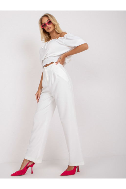 Bílé široké kalhoty RUE PARIS