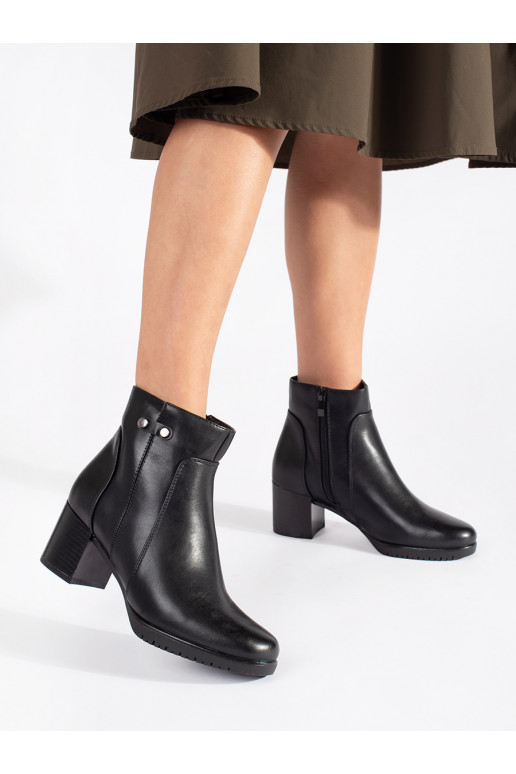 Černé kotníkové boty na podpatku Sergio Leone