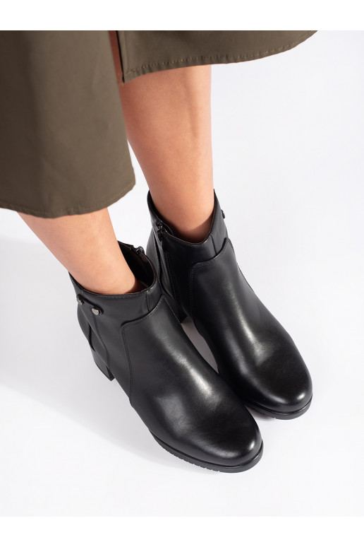 Černé kotníkové boty na podpatku Sergio Leone