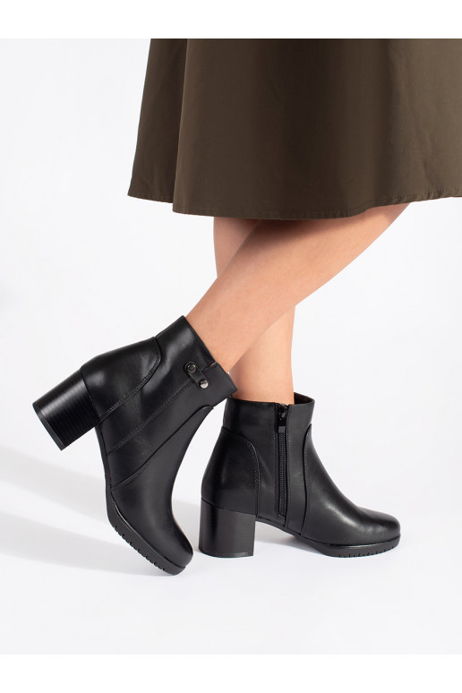 Černé kotníkové boty na podpatku Sergio Leone