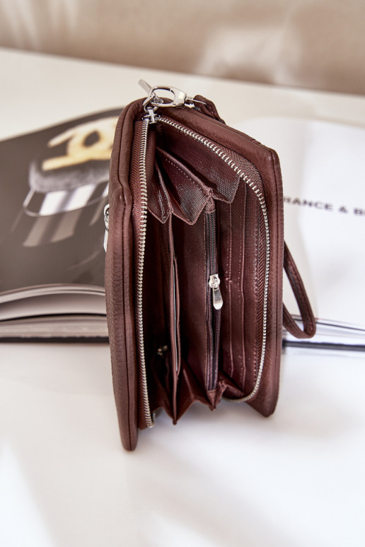 Velká Dámská Peněženka S Ražbou Eko Kůže Čokoládová Martiel