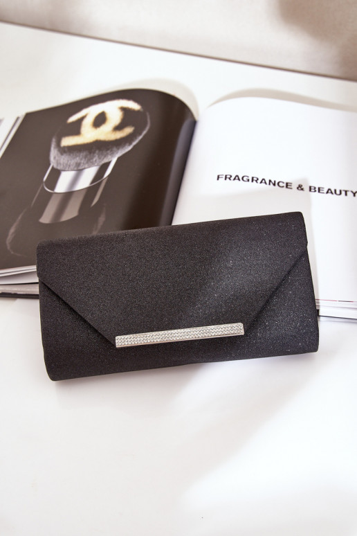 Elegantní Kabelka Klapka S Leskem Černá Remiala