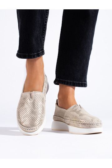 Zlaté kožené boty