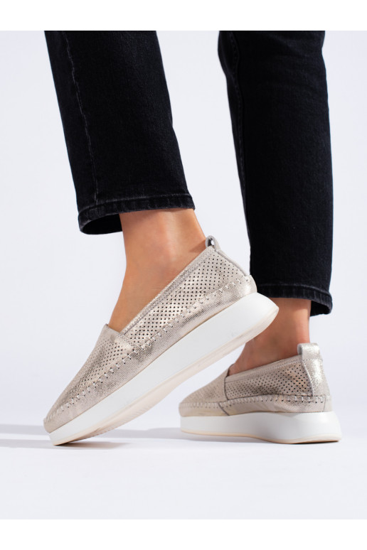 Zlaté kožené boty