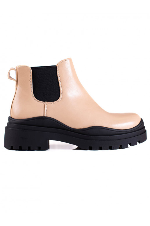 Dámské černé boty štibletky na platformě