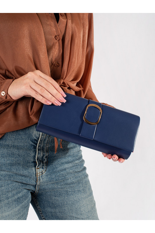Malá modrá dámská kabelka se sponou