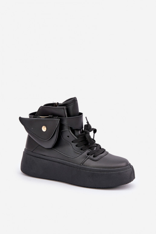 Vysoké sneakersy s kapsou na platformě černé Saramis Vysoké sneakersy s kapsou na platformě černé Saramis