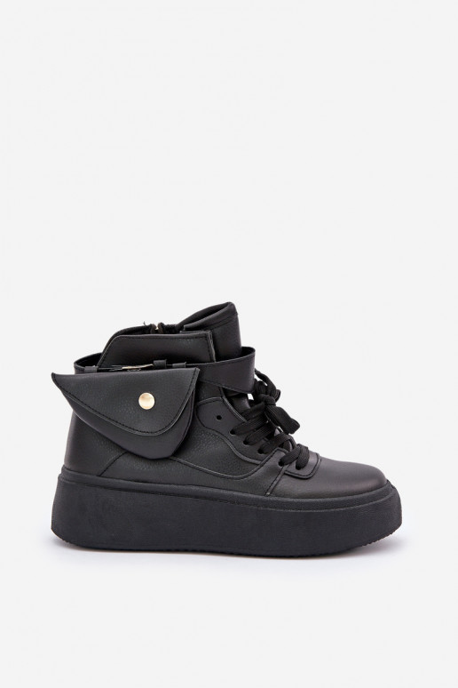 Vysoké sneakersy s kapsou na platformě černé Saramis Vysoké sneakersy s kapsou na platformě černé Saramis
