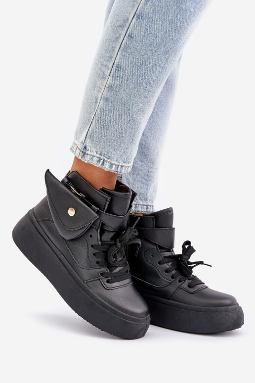 Vysoké sneakersy s kapsou na platformě černé Saramis Vysoké sneakersy s kapsou na platformě černé Saramis