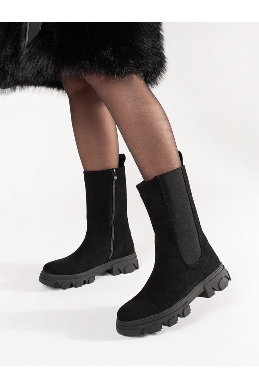 Semišové černé štibletky