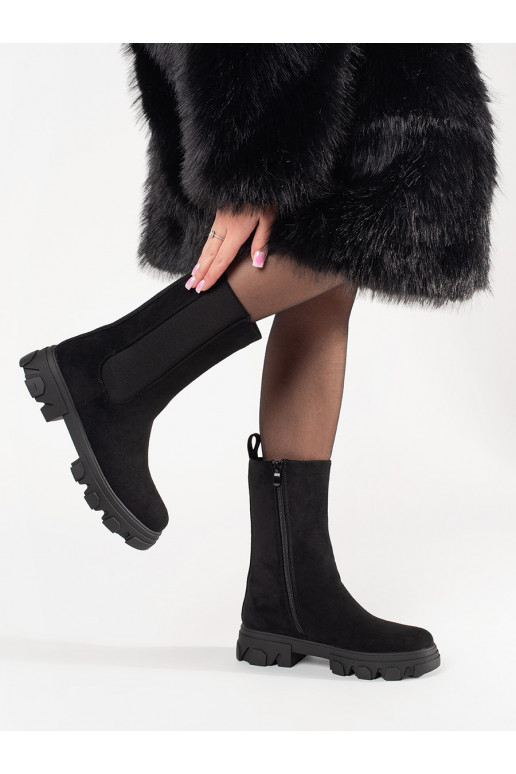 Semišové černé štibletky