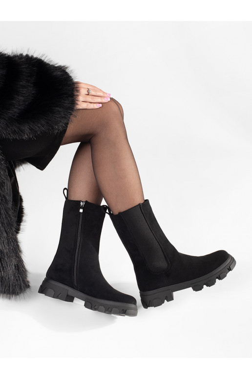 Semišové černé štibletky