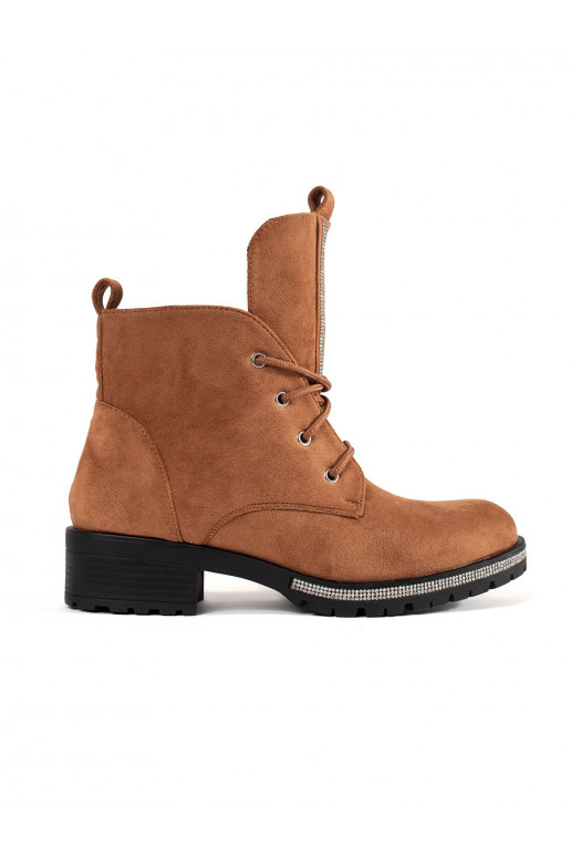 Světle hnědé kotníkové boty se šněrováním Světle hnědé kotníkové boty se šněrováním