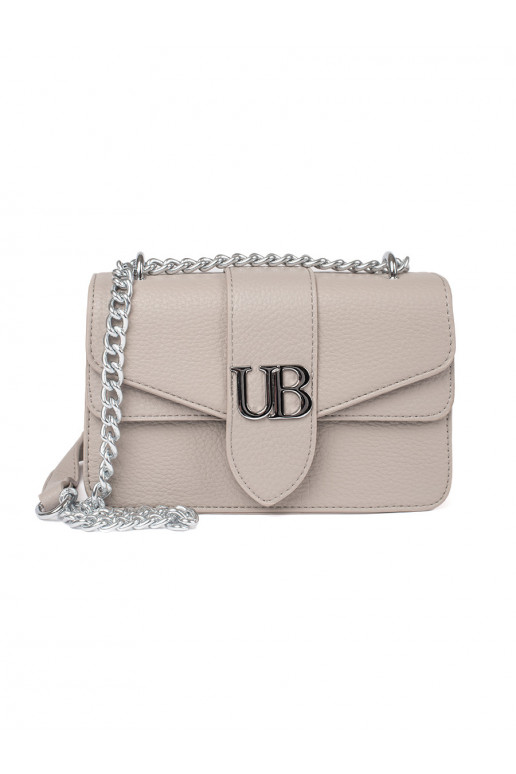 Béžová malá kabelka přes rameno se stříbrným řetízkem