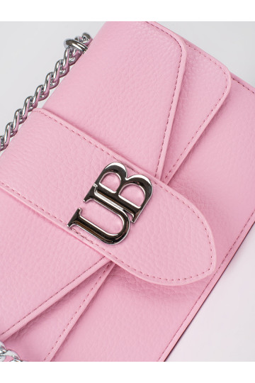Růžová malá kabelka přes rameno se stříbrným řetízkem 2