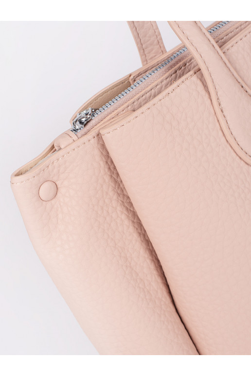 Růžová kabelka typu shopper z ekokůže