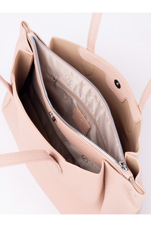 Růžová kabelka typu shopper z ekokůže