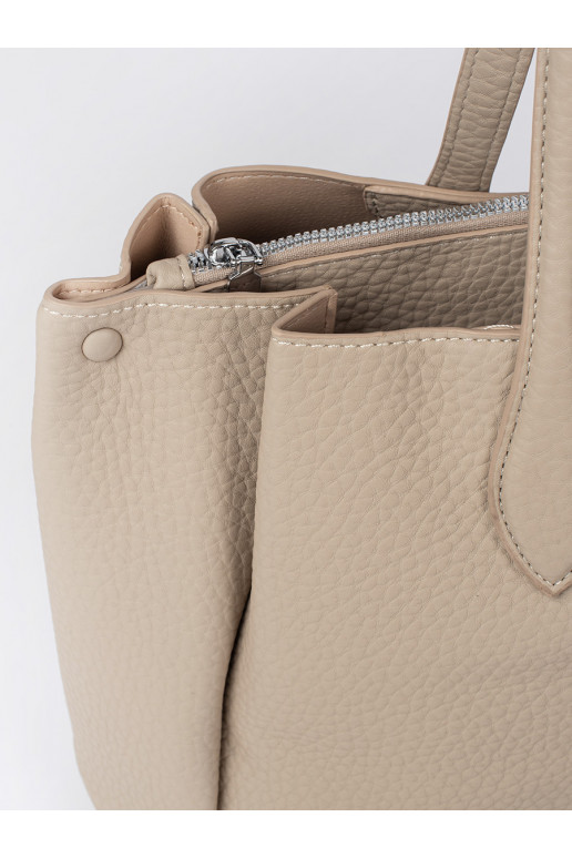Béžová kabelka typu shopper z ekokůže