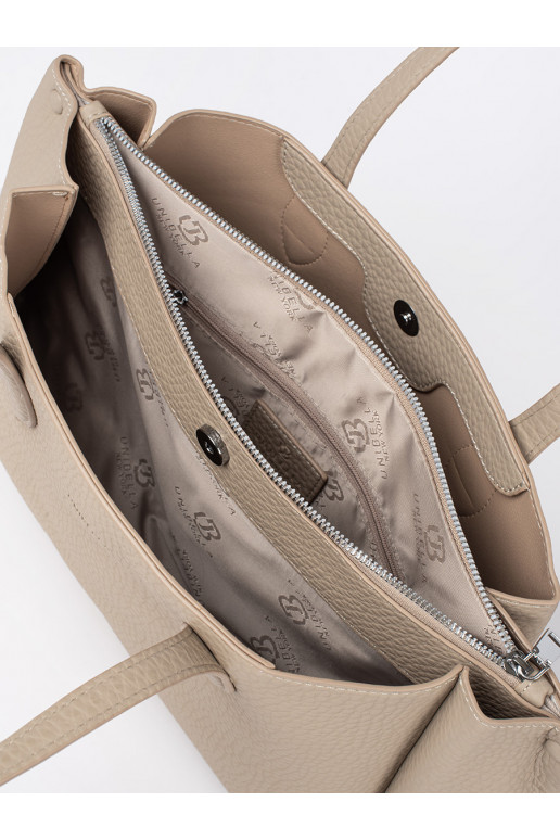 Béžová kabelka typu shopper z ekokůže