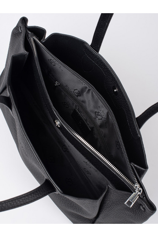 Černá kabelka typu shopper z ekokůže