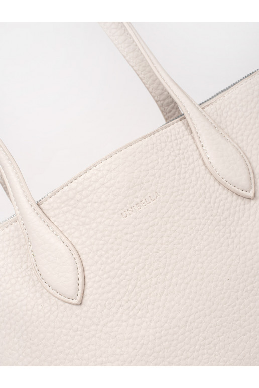 Světle béžová kabelka typu shopper z ekokůže