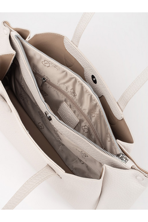 Světle béžová kabelka typu shopper z ekokůže