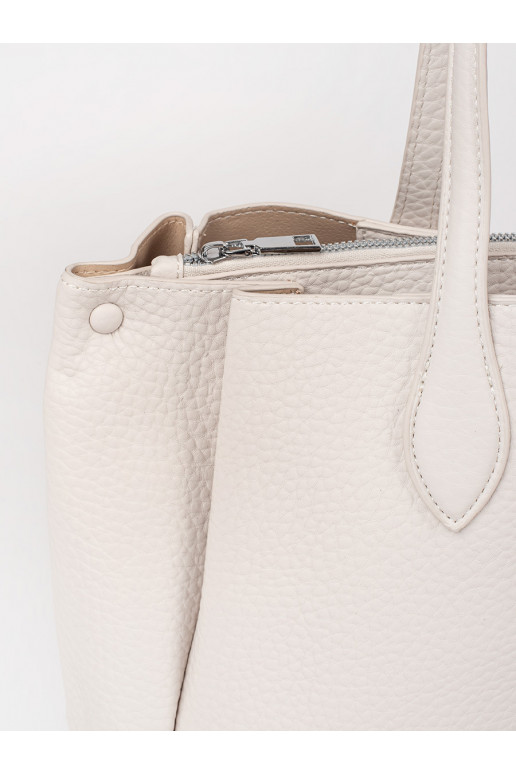 Světle béžová kabelka typu shopper z ekokůže